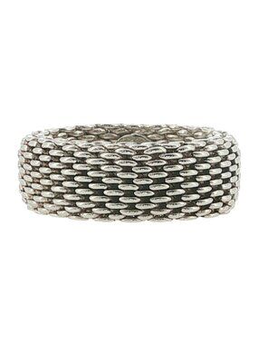 Tiffany & Co 925 Sterling Silver Somerest Mesh Ring Size 9
